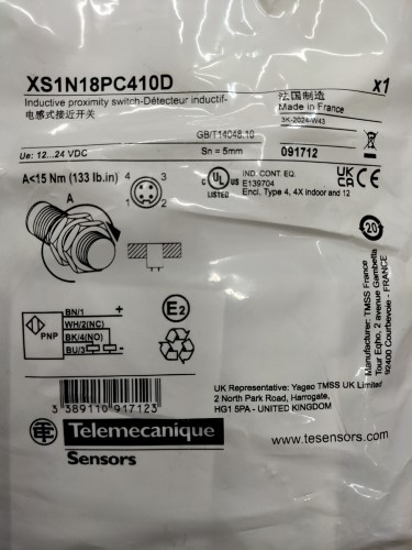 Capteur Inductif De Proximité XS1N18PA340D - Modèle #A6-12 - Neuf