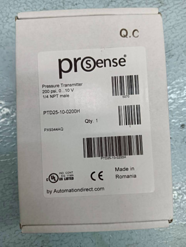 Prosense PROSENSE PRESSURE TRANSMITTER MODEL: PTD25-10-0200H 0-200PSIG RANGE FOR ...