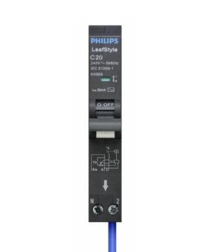 Philips Rc100b PHILIPS เบรกเกอร์กันดูด LEAFSTYLE RCBO 1P+N 32A 6KA 30mA ราคา 901 บาท