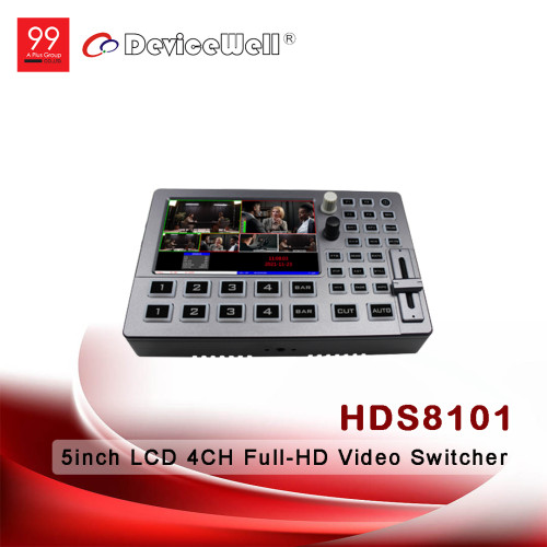 DeviceWell HDS8101 5inch LCD 4CH Full-HD Video Switcher