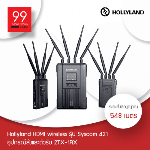 Hollyland HDMI wireless รุ่น Syscom 421 อุปกรณ์ส่งและตัวรับ 2TX-1RX ระยะ 548 เมตร
