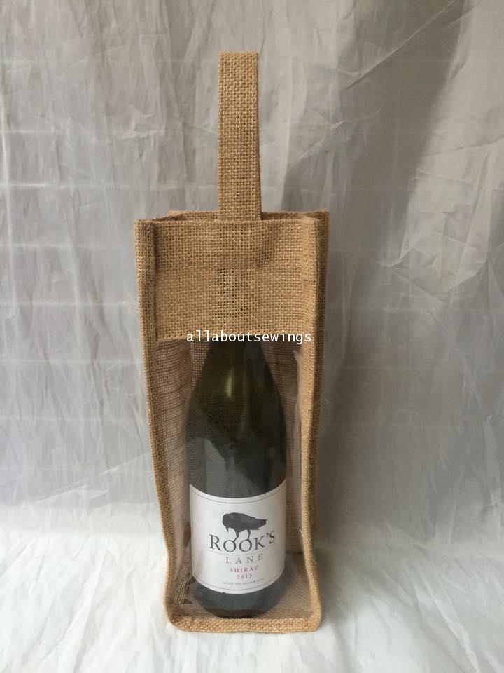 กระเป๋าไวน์ ผ้ากระสอบ wine bag