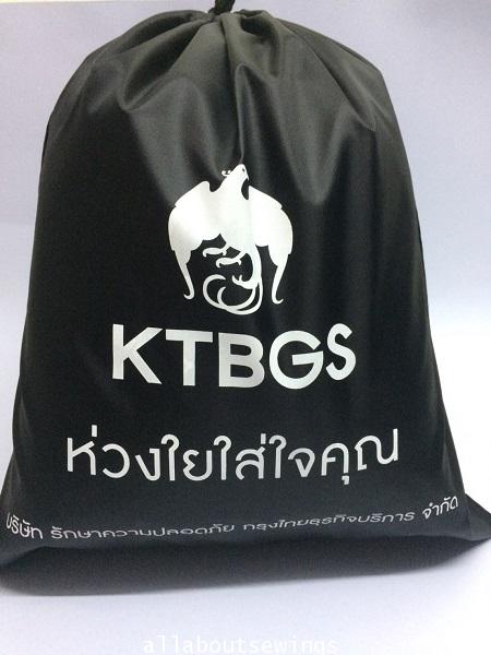 ถุงหูรูด ผ้าร่มกันน้ำ โลโก้ KTBGS กรุงไทย