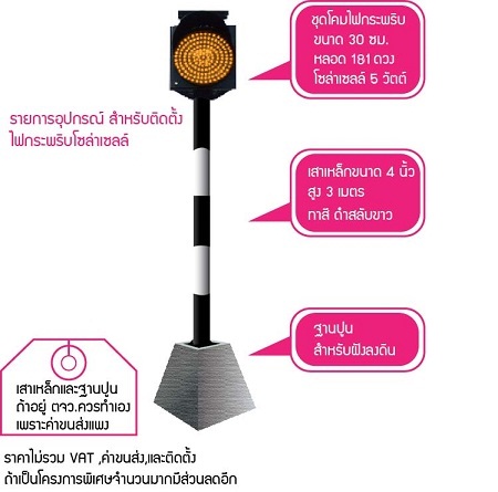 ไฟกระพริบโซลาร์เซล 6