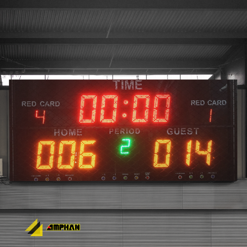 สกอร์บอร์ด LED สนามฟุตบอล ฟุตซอล คุณภาพสูง | บริษัท อำพันเทคโนโลยี จำกัด