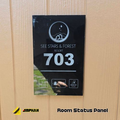 ป้ายสถานะหน้าห้องและในห้องพร้อมสวิทซ์กระดิ่ง(Room status panel) RS-2