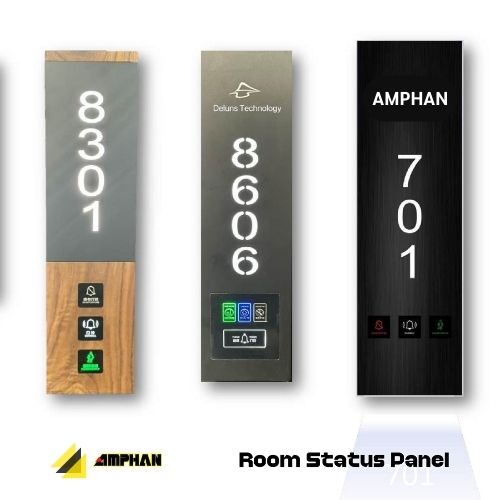 ป้ายสถานะหน้าห้องและในห้องพร้อมสวิทซ์กระดิ่ง(Room status panel) RS-3