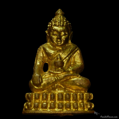 พระชัยวัฒน์ หล่อโบราณ ก้นอุดผงพราย หลวงพ่อสาคร ออกวัดหนองกรับ ปี 47 เนื้อทองทิพย์