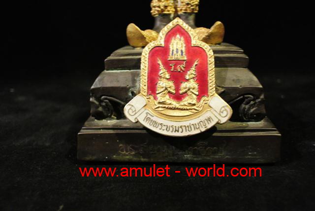 พระสยามเทวาธิราช หลวงพ่อสมควร วัดถือน้ำ ปิดทองเครื่องทรง สูง 14.5 นิ้ว เนื้อโลหะผสม 3