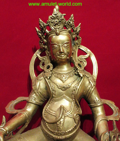 เทพเจ้าไฉ่ซิ่งเอี๊ย (จัมปาลา) ธิเบต เนื้อสัตตะโลหะ ฐานกว้าง 5.5 x 3 นิ้ว สูง 11 นิ้ว 1