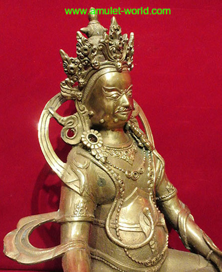 เทพเจ้าไฉ่ซิ่งเอี๊ย (จัมปาลา) ธิเบต เนื้อสัตตะโลหะ ฐานกว้าง 5.5 x 3 นิ้ว สูง 11 นิ้ว 3