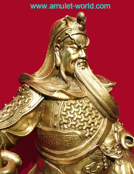 เทพเจ้ากวนอู นั่งประทับบนหิน (ปางเจ้าสัว) ทำพิธีและนำเข้าจากจีน เนื้อสัตตะโลหะ ง้าวถอดได้ 2