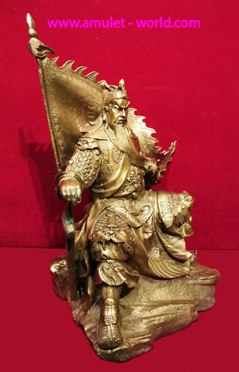 เทพเจ้ากวนอู นั่งบัญชาการรบ ทำพิธีและนำเข้าจากจีน เนื้อสัตตะโลหะ (องค์ที่ 1) สวย 1