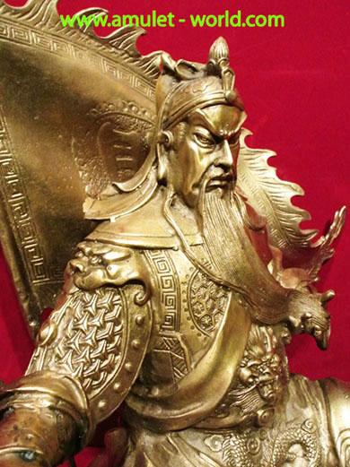 เทพเจ้ากวนอู นั่งบัญชาการรบ ทำพิธีและนำเข้าจากจีน เนื้อสัตตะโลหะ (องค์ที่ 1) สวย 3