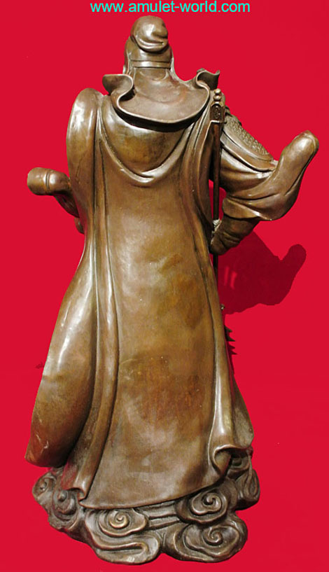 เทพเจ้ากวนอู ปางบัญชาการรบ ง้าวถอดได้ เนื้อสัตตะโลหะรมน้ำตาล นำเข้าจากจีน 3