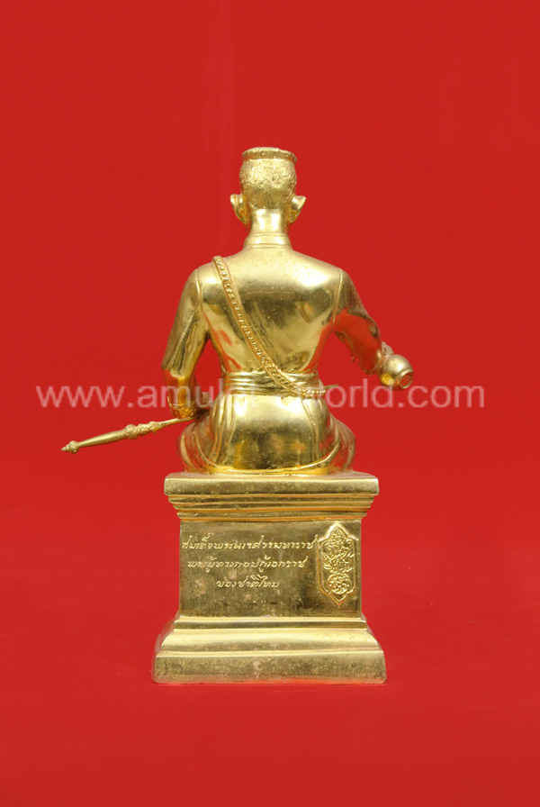 รูปหล่อ พระบรมรูป พระนเรศวรมหาราช เนื้อกะไหล่ทอง หน้าตัก 5 นิ้ว 3