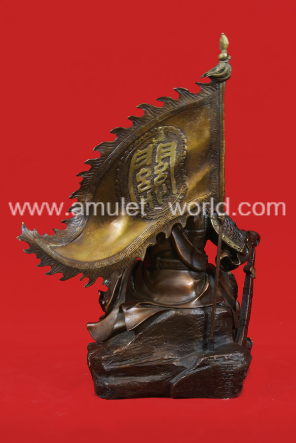 เทพเจ้ากวนอูปางบัญชาการรบ สัตตะโลหะรมน้ำตาล องค์เล็ก 3