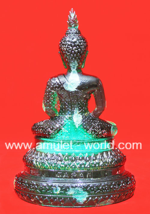 พระแก้วมรกต 25 พุทธศตวรรษ ปี 2500 หน้าตัก 5 นิ้ว สีเขียวอมฟ้าน้ำทะเล 2