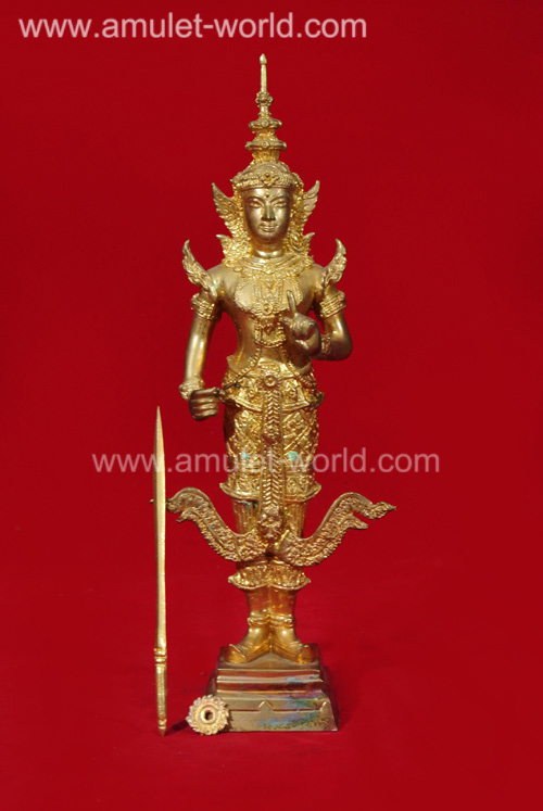 พระสยามเทวาธิราช วัดป่ามะไฟ  เนื้อกะไหล่ทอง 3 ถอด 1