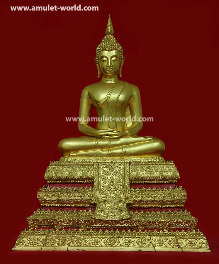 พระบูชา พระประธานวัดระฆัง อนุสรณ์ 118 ปี หน้าตัก 9 นิ้ว ปิดทองทั้งองค์และฐาน สวยมาก หายากครับ