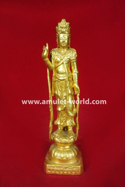 เจ้าแม่กวนอิม โรงพยาบาล เทียนฟ้า มูลนิธิสร้าง ปี 2503 เนื้อโลหะปิดทอง