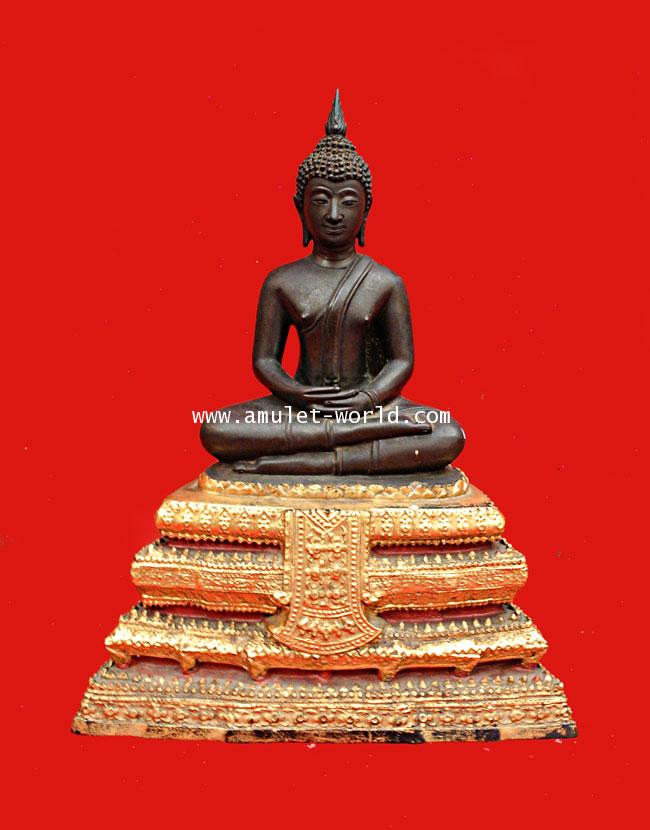 พระบูชา พระประธานวัดระฆังรุ่น 100 ปี พ.ศ.2515 ตัก 5 นิ้ว เนื้อโลหะผสม ในหลวงเสด็จฯเททอง  (1044)