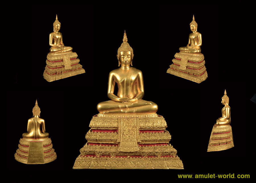 พระประธานจำลอง วัดระฆัง รุ่น อนุสรณ์ฯ 118 ปี พ.ศ.2533 หน้าตัก 9 นิ้ว ปิดทองทั้งองค์