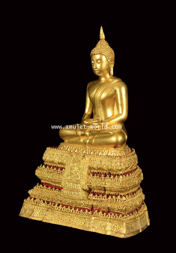 พระบูชา พระประธานจำลอง วัดระฆัง รุ่น อนุสรณ์ฯ 118 ปี พ.ศ.2533 หน้าตัก 9 นิ้ว ปิดทองทั้งองค์ 4
