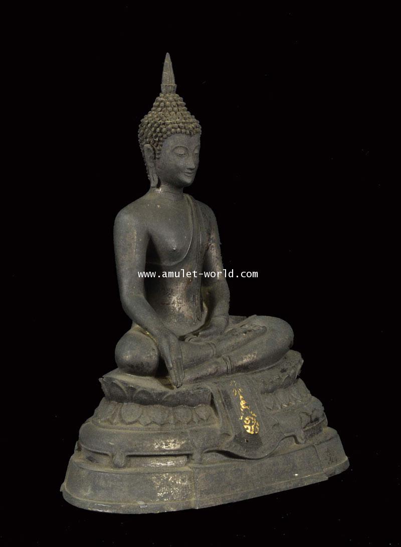พระบูชา ภปร. วัดบวร ปี2508 หนังไก่ หน้าตัก 5 นิ้ว 2