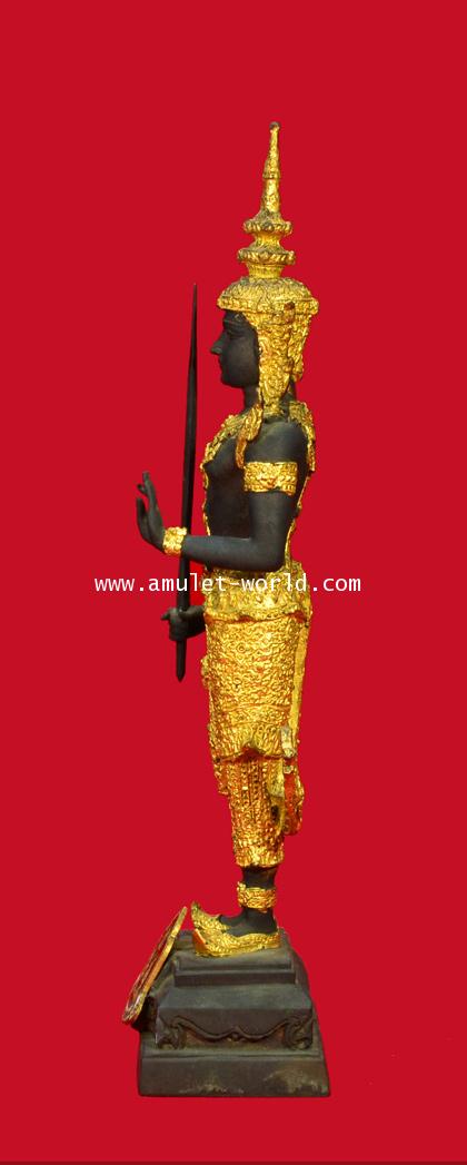 พระสยามเทวาธิราช หลวงพ่อสมควร วัดถือน้ำ ปิดทองเครื่องทรง สูง 14.5 นิ้ว เนื้อโลหะผสม(องค์ที่3) 3