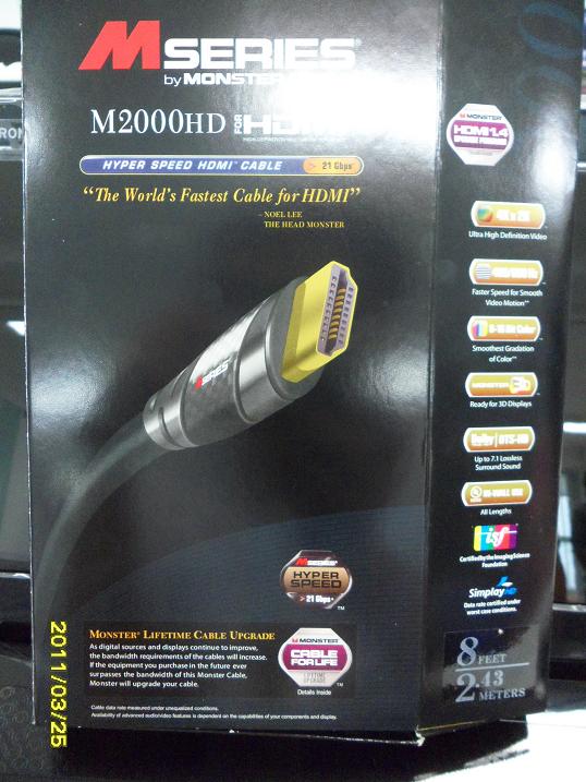 3D MONSTER cable HDMI v1.4  - M2000HD ความยาว 2.43 m [ส่งฟรี] 3
