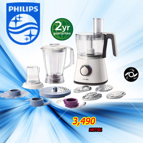 เครื่องเตรียมอาหารอเนกประสงค์ PHILIPS รุ่น 7761 ทั้งปั่น บด พร้อมใบมีด 5 แบบ 28 ฟังชั่น