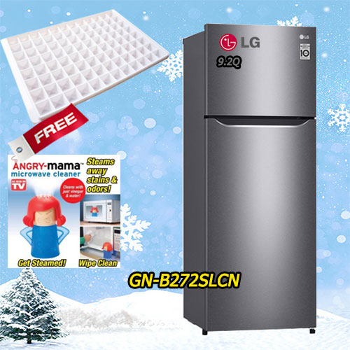 LG ตู้เย็น 2 ประตู รุ่น GN-C272SLCN  9.2 คิว Inverter แถม หุ่นคลีนไมโครเวฟ และ ถาดทำนำ้แข็ง 96 ก้อน