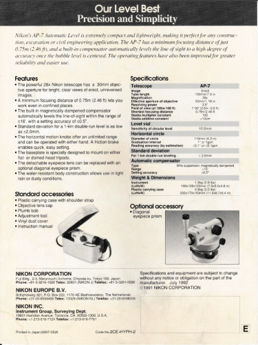 กล้องวัดระดับ NIKON รุ่น AP-7 สภาพ 98 เปอร์เซ็นต์ 6