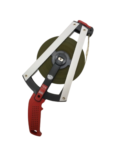 เทปวัดระยะทางเหล็กเคลือบไนล่อน BMI 50 เมตร