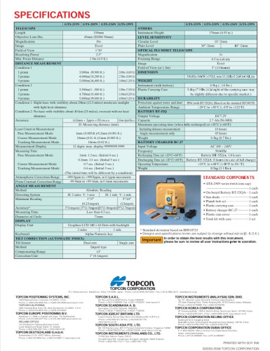 กล้อง TOTAL STATION TOPCON รุ่น GTS-235N สภาพ 90 เปอร์เซ็นต์ 7