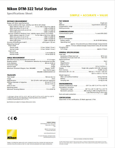 กล้อง TOTAL STATION NIKON รุ่น DTM-322 6