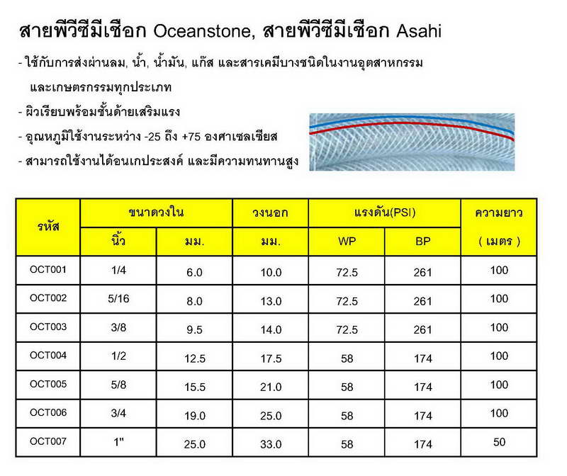 สายพีวีซีใยเชือกOceanstone, สายพีวีซีใยเชือกAsahi 4