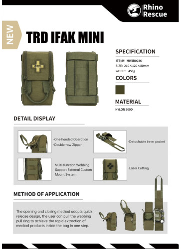 RHINO TACTICAL CR-QF002M米国FDA承認IFAKキット防災 RHINO TACTICAL CR-QF002M米国FDA承認IFAKキット防災