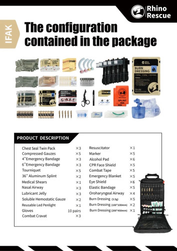 ชุดปฐมพยาบาล Rhino R9 20L 1000D Nylon Compact Tactical Medical Backpacking First Aid Kit 4
