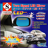 เลนส์ กระจกสีฟ้า (ตัดแสง ) พร้อมไฟเลี้ยว LED สำหรับ Toyota Camry ACV40 , Corolla Altis, Vios , Yaris