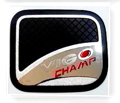 VIGO CHAMP ครอบฝาถังน้ำมัน RICH (logo แดง) เพิ่มความสวยงาม ป้องกันรอย ชุบโครเมี่ยม ชุบดำ