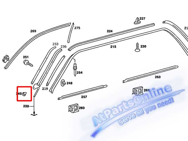 Auto Pro. ยางกันอุดรูระบายน้ำ รถเบนซ์ Mercedes-Benz W107 W108 W109 W110 W111 W116 W123 W124 W126 8