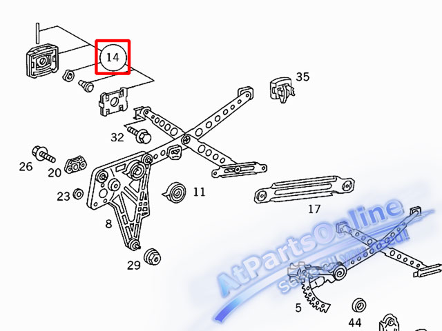 Auto Pro. ชุดซ่อมเฟืองยกกระจกประตูหลัง สำหรับรถเบนซ์ Mercedes-Benz W126 280 300 350 420 560 SE SEL S 3