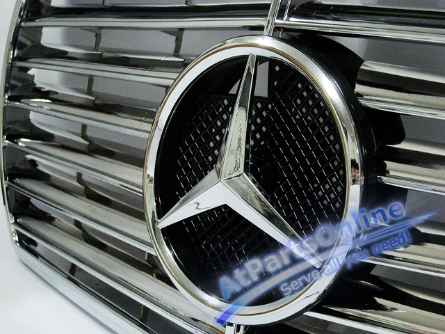 Auto Pro. กระจังหน้าสปอร์ตโครเมี่ยม ดาวกลาง Entire Chrome Star Type รถเบนซ์ Mercedes-Benz W126 4