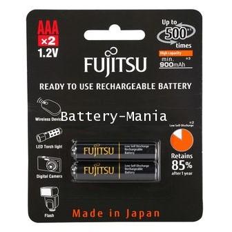 ถ่านชาร์จ AAA 950 mAh (แพ็ค2ก้อน) ดำ Fujitsu HR-4UTHCEX ออกใบกำกับภาษีได้