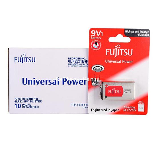 Fujitsu Alkaline Battery - Universal POWER ขนาด 9V / 6LF22 จำนวน 10 ก้อน