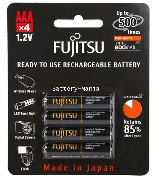 ถ่านชาร์จ AAA 950 mAh (แพ็ค4ก้อน) ดำ Fujitsu HR-4UTHCEX ออกใบกำกับภาษีได้