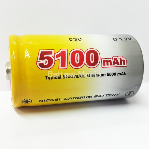 แบตเตอรี่นิเกิลแคดเมียม TORIYAMA BATTERY Ni-Cd D 5100mAh Nickel Cadmium Rechargeable Battery 1