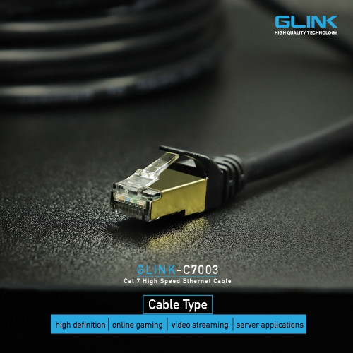 Glink Cable Lan Cat7 Outdoor Ethernet Network 10Gps สายแลนสำเร็จรูปพร้อมใช้งาน 5M ออกใบกำกับภาษีได้